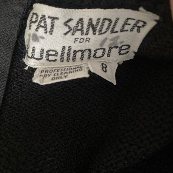 Pat Sandler Wellmore Knit Sweater Dress Black Beaded Embellished 3/4 Sleeve 8 - Picture 5 of 6